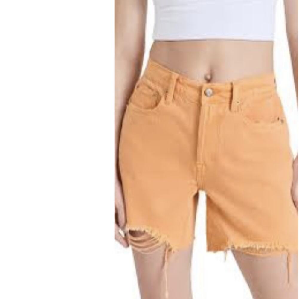 Pistola Devin High Rise Distressed Mom Shorts 30 Orange Nectar NEW Boho Softgirl
